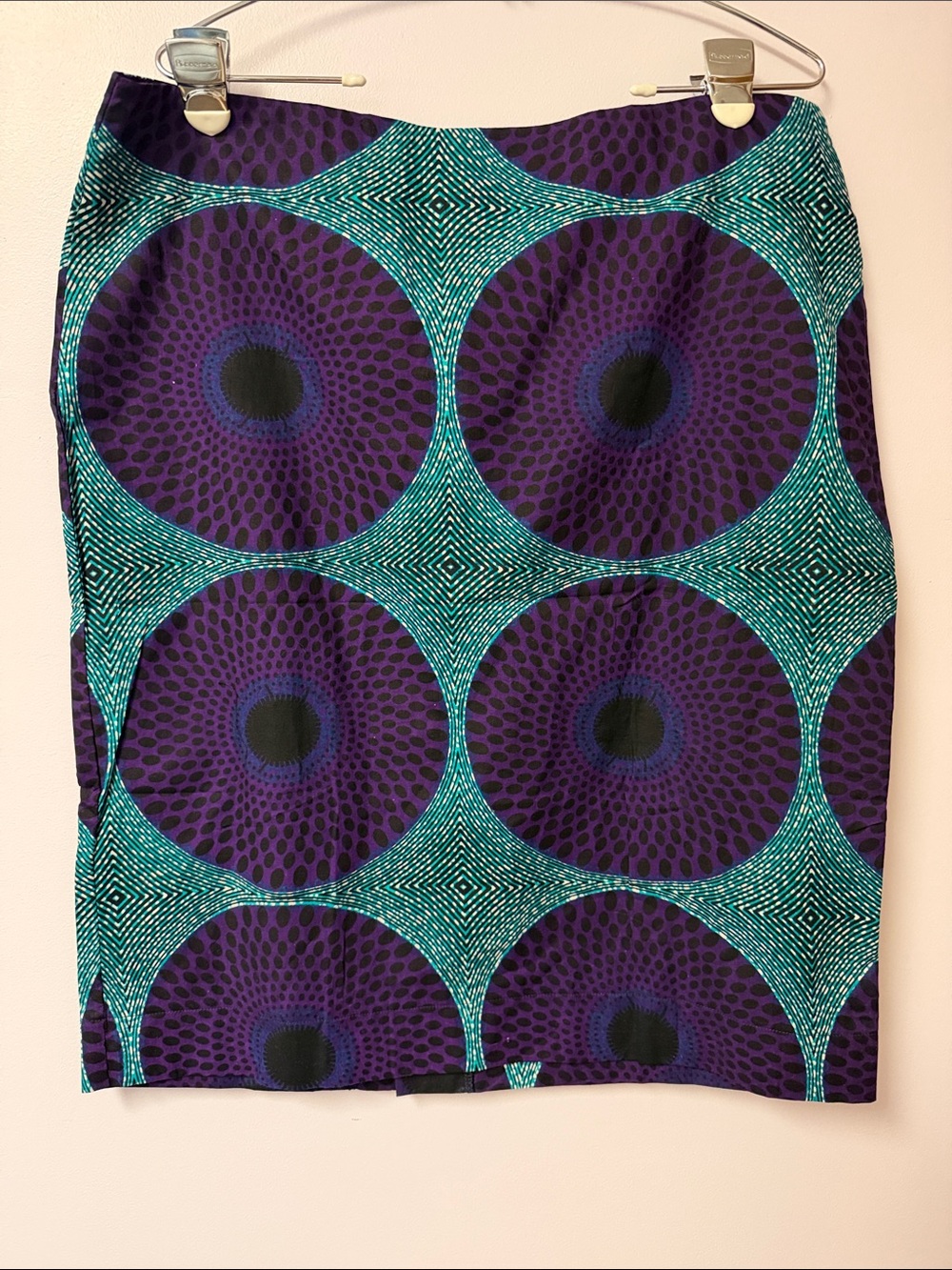 NWT Vibrant Purple & Teal Printed Pencil Skirt